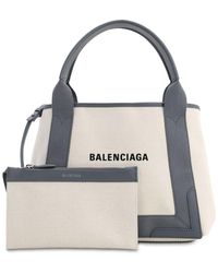 Balenciaga Sm Navy Cabas Cotton Canvas Bag - Mehrfarbig