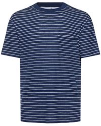Brunello Cucinelli - Herren Gestreiftes T-Shirt Aus Leinen - Lyst