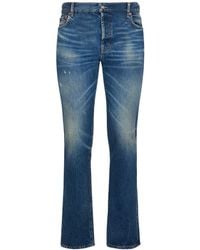 Saint Laurent - Jeans dritti relaxed fit in denim di cotone - Lyst