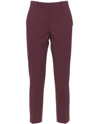 Theory Treeca Wool Straight Crop Pants - Purple