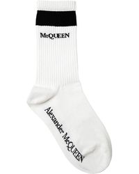 Alexander McQueen Socken Aus Baumwollmischung Mit Logo - Weiß