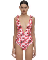 Verde Limon San Antonio Lycra One Piece Swimsuit - Rot