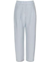 Giorgio Armani - Pantalones de crepé de seda plisada - Lyst