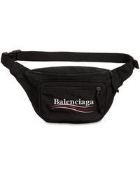 Balenciaga Political Logo Nylon Belt Pack - Black
