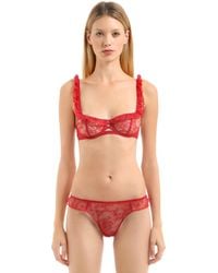 Chantal Thomass Tentation Leavers Lace Underwire Bra - Red