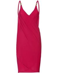 Versace - Draped Jersey Mini Dress - Lyst