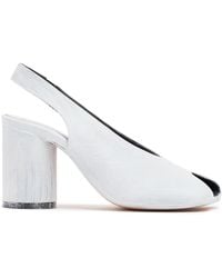 MM6 by Maison Martin Margiela - Damen 80Mm Hohe Slingback-Pumps Aus Bemaltem Leder - Lyst