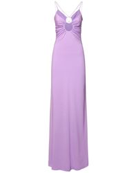Versace Langes Kleid Aus Stretch-viskose - Lila