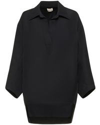 Khaite - Black Viscose Mini Dress - Lyst