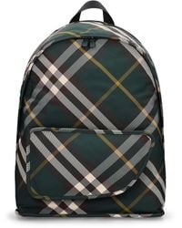 Burberry - Shield Check Print Backpack - Lyst