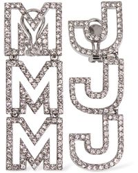 Marc Jacobs - Orecchini con monogramma e cristalli - Lyst