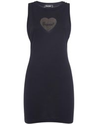 DSquared² - Cotton Jersey Mini Dress W/Logo Heart - Lyst