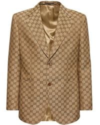 Gucci - Summer Gg Supreme Linen Blend Jacket - Lyst