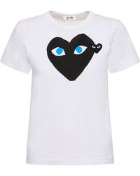 COMME DES GARÇONS PLAY - Printed Heart Cotton T-Shirt - Lyst