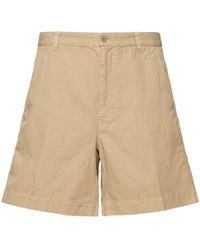 Aspesi - Garment Dyed Cotton & Linen Shorts - Lyst