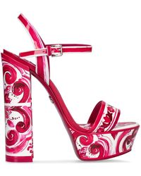 Dolce & Gabbana - 105mm Hohe Sandaletten Aus Leder "keira" - Lyst