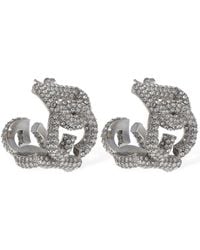 Dolce & Gabbana - Crystal Embellished Dg Hoop Earrings - Lyst