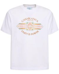 Casablancabrand - T-shirt Aus Bio-baumwolle "unity Is Power" - Lyst