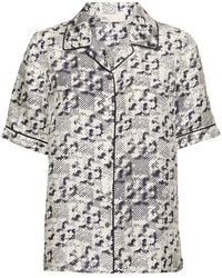 Tory Burch - Printed Silk Camp Short Sleeved Shirt - Lyst
