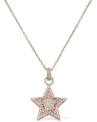 Versace - Star & Crystal Medusa Charm Necklace - Lyst