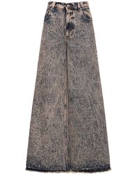 Marni - Marble Dyed Cotton Denim Flared Jeans - Lyst