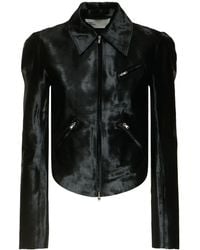 Tory Burch - Rounded Biker Leather Jacket - Lyst