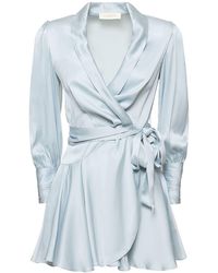 Zimmermann - Silk Mini Wrap Dress - Lyst