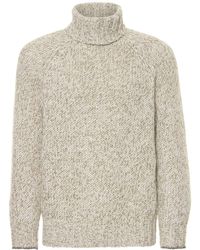 Brunello Cucinelli Wool Blend Knit Turtleneck Sweater - Multicolor