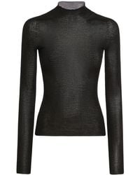 Versace - Suéter de punto acanalado con cuello vuelto - Lyst