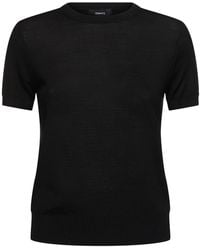 Theory - T-shirt en maille de laine mélangée - Lyst