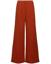 Max Mara - Brina Linen Blend Jersey Straight Pants - Lyst