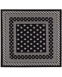 Dolce & Gabbana - Twill Scarf With All-Over Dg Logo (70 X 70) - Lyst