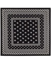 Dolce & Gabbana - Twill Scarf With All-Over Dg Logo (70 X 70) - Lyst