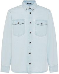 Versace - Bleached Cotton Denim Shirt - Lyst