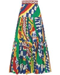 Dolce & Gabbana - Carretto Print Cotton Poplin Long Skirt - Lyst