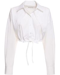 Alexander Wang - Double Layered Cotton Crop Shirt - Lyst