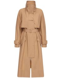 Sportmax Canvas Cotton Belted Trench Coat - Natural