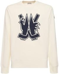 Moncler - Hockey Logo-patch Cotton Sweatshirt - Lyst