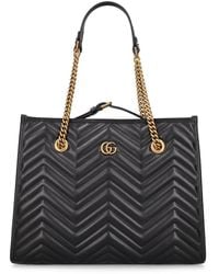 Gucci - GG Marmont Medium Matelassé-leather Tote Bag - Lyst