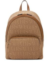 Versace - Logo Fabric & Leather Backpack - Lyst