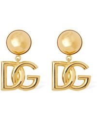 Dolce & Gabbana Dg Pop Crossed Logo Clip-on Earrings - Metallic