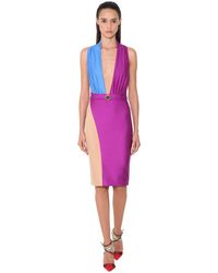 Fausto Puglisi Mehrfarbiges Lycrakleid - Lila