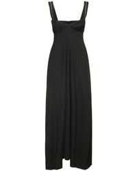 Carven - Langes Kleid Aus Viskosejersey - Lyst