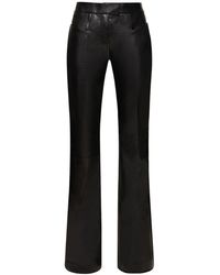 Tom Ford - Flared Low Rise Leather Pants - Lyst