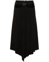 Mugler - Logo Jersey Cutout Midi Skirt - Lyst