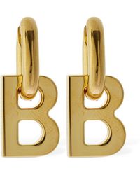 Balenciaga B Chain Xs Earrings - Metallic
