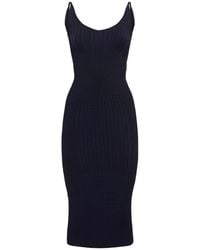 Mugler - Rib Knit Midi Dress - Lyst