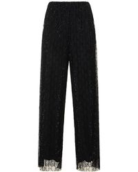 Gucci - GG Crystal-embellished Tulle Wide-leg Trousers - Lyst