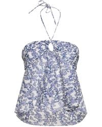 Isabel Marant - Gabao Floral Print Cotton Top W/ Ruffles - Lyst
