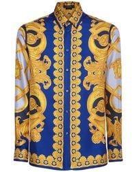 Versace Heritage コットンポプリンシャツ - ブルー